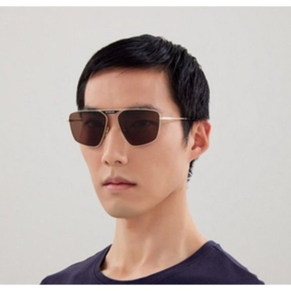NEW BALENCIAGA SUNGLASSES BB0246SA 003 GOLD MEN EYEWEAR BALENCIAGA